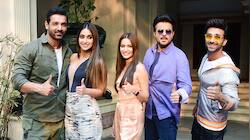 John, Anil , Ileana promote 'Pagalpanti' in Mumbai—Pics