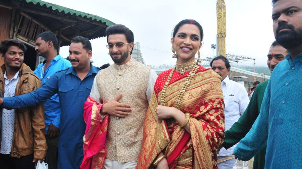 Deepika Padukone-Ranveer Singh seek Lord Venkateswara&#039;s blessings at Tirupati on first wedding anniversary—Photos