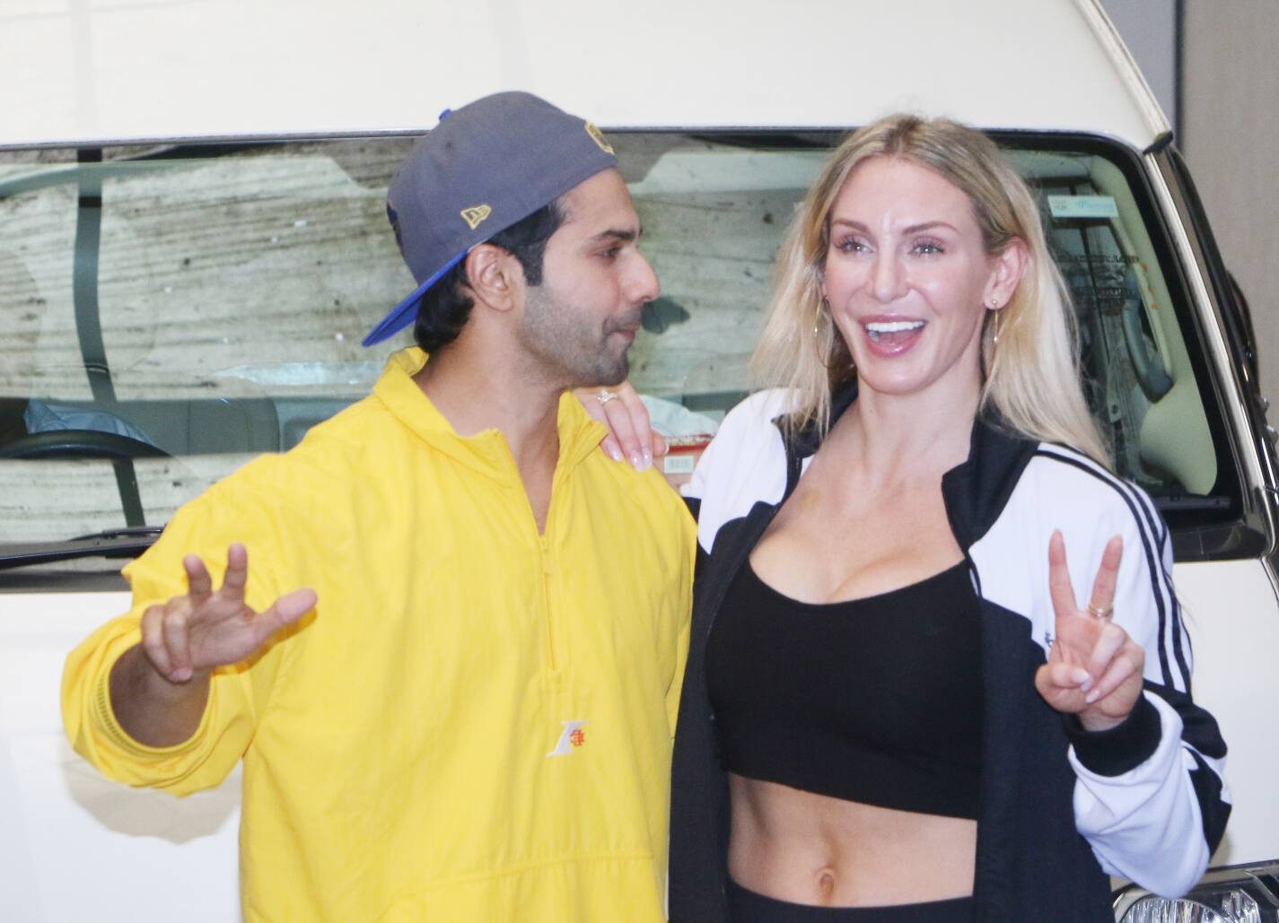 Varun Dhawan, Charlotte Flair in the city