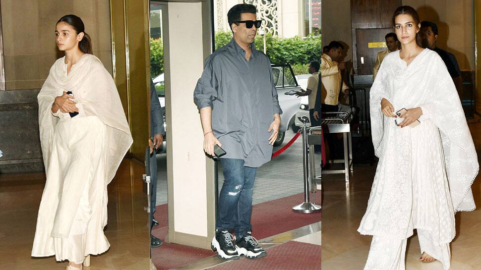 Karan Johar, Sanjay Leela Bhansali, Alia Bhatt and others attend Manish Malhotra&#039;s father&#039;s prayer meet - Photos