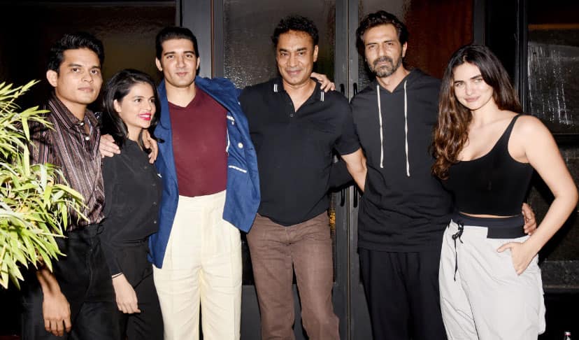 Arjun Rampal and Gabriella with friends