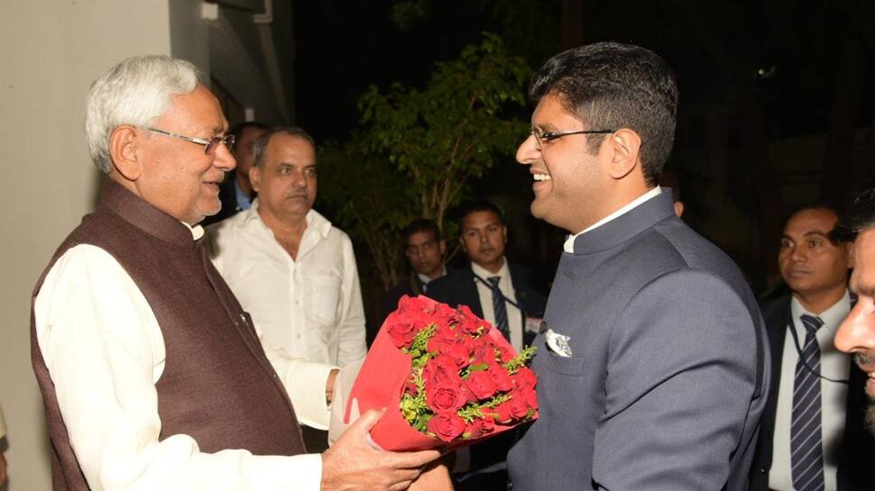 Haryana Deputy CM Dushyant Chautala meets Bihar CM Nitish Kumar in Patna