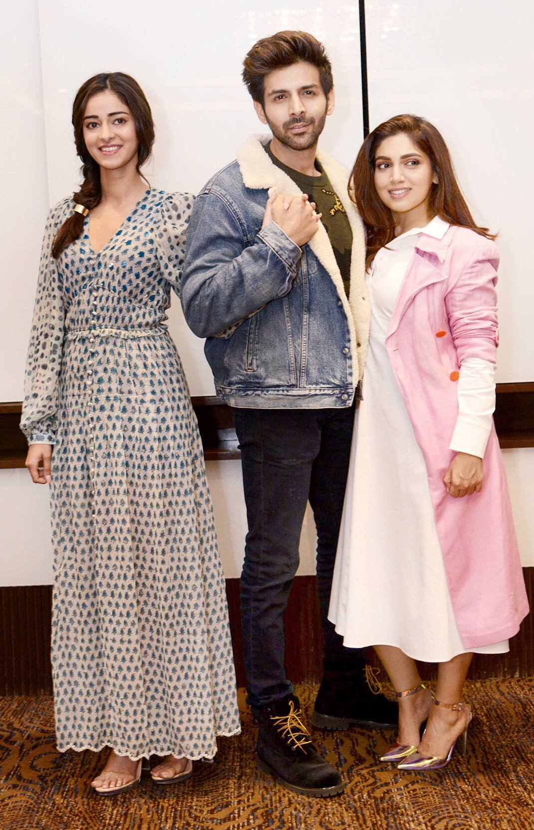 Kartik Aaryan with Ananya Panday and Bhumi Pednekar