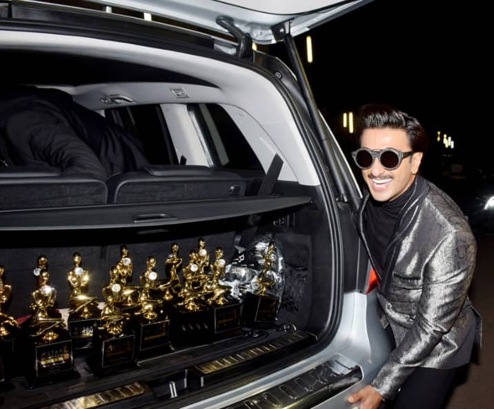 Ranveer Singh with the trophies