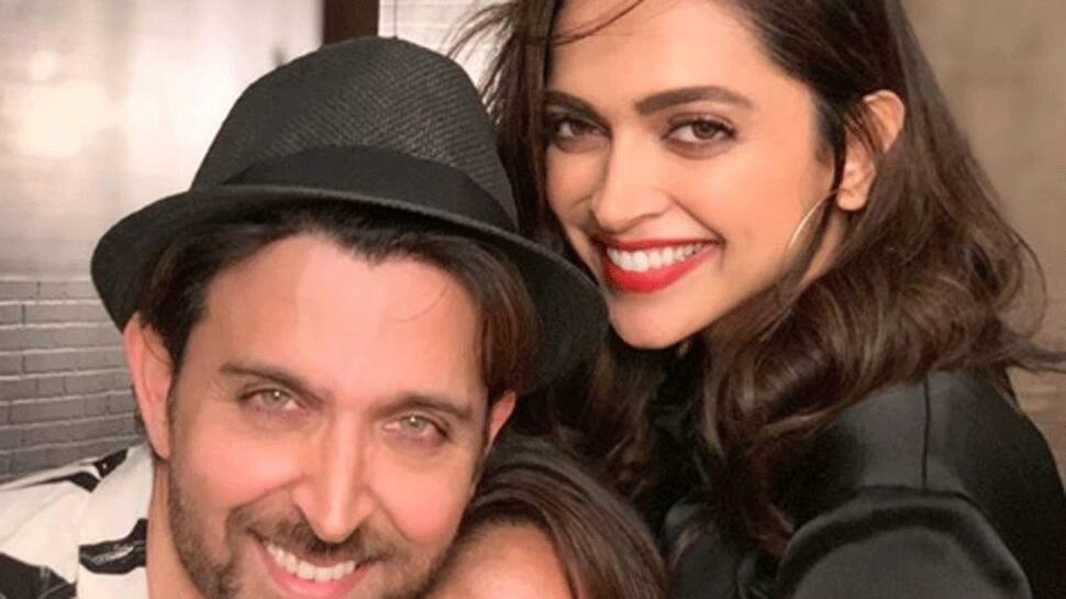 Deepika Padukone can&#039;t take her eyes off Hrithik Roshan as he feeds her a chocolate cake—Watch viral video