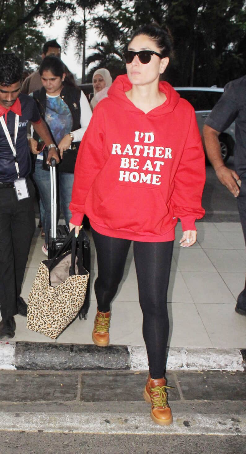 Photo Gallery: Kareena Kapoor Khans red sweatshirt shouts would