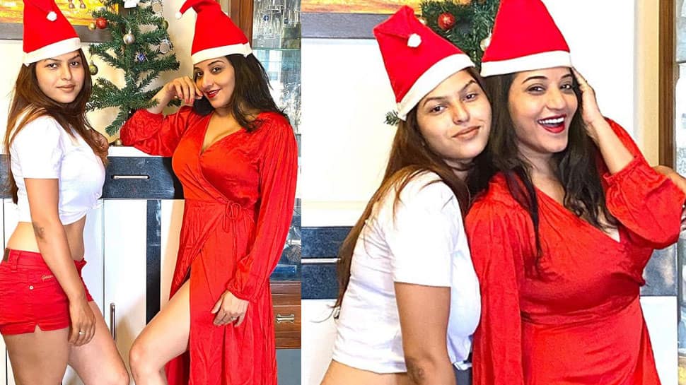 Monalisa looks red hot in a thigh-high slit gown, celebrates Christmas in style—See pics