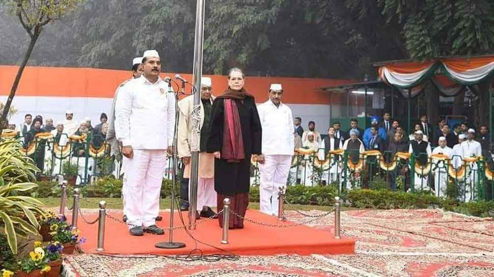 Congress Foundation Day: Sonia Gandhi hoists tricolor at AICC office 