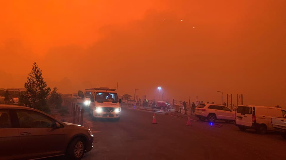 Thousands of Australians flee to beaches to escape bushfires