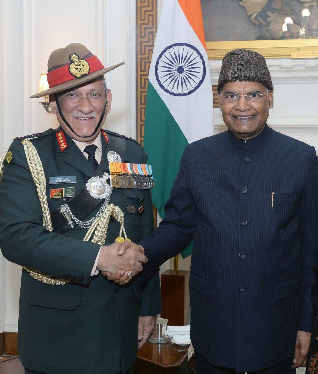 General Bipin Rawat with President Ram Nath Kovind