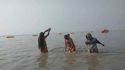 Devotees take holy dip 