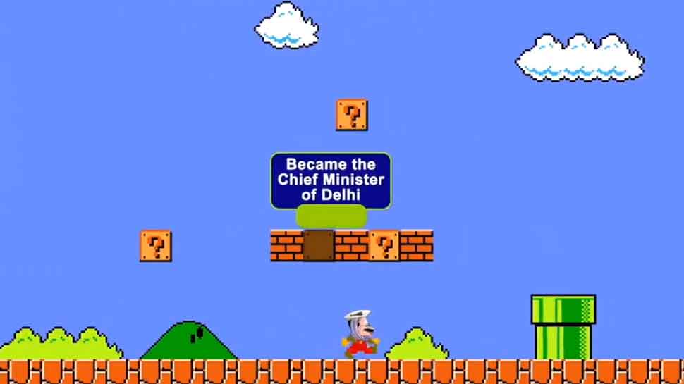 Delhi election 2020: Arvind Kejriwal becomes Mario, highlights achievement in video