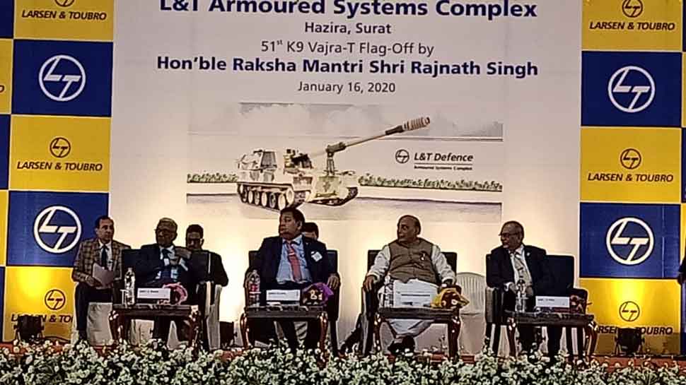 Rajnath Singh flags off 51st K-9 Vajra, self-propelled howitzer, at Surat gun-making facility