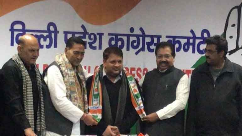 AAP MLA  Adarsh Shastri joins Congress after party cancels ticket