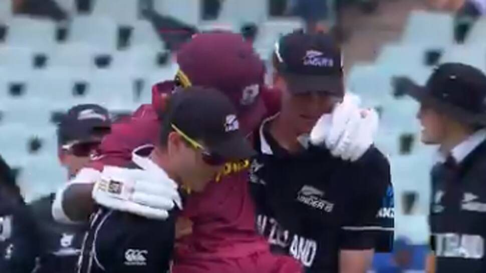 True sportsmanship! New Zealand U-19 players carry West Indies&#039; injured batsman off field--Watch