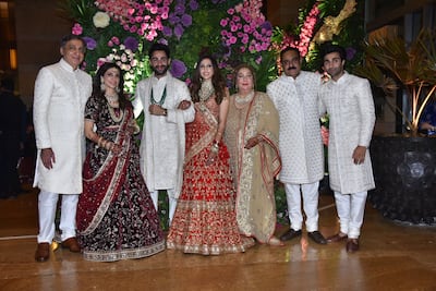 Newly-weds Armaan and Anissa pose with family