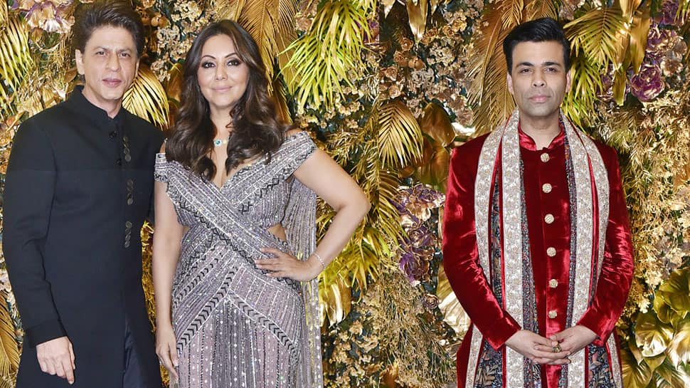 Shah Rukh Khan and wife Gauri Khan&#039;s dance with Karan Johar at Armaan Jain-Anissa Malhotra&#039;s wedding reception is a blockbuster watch!