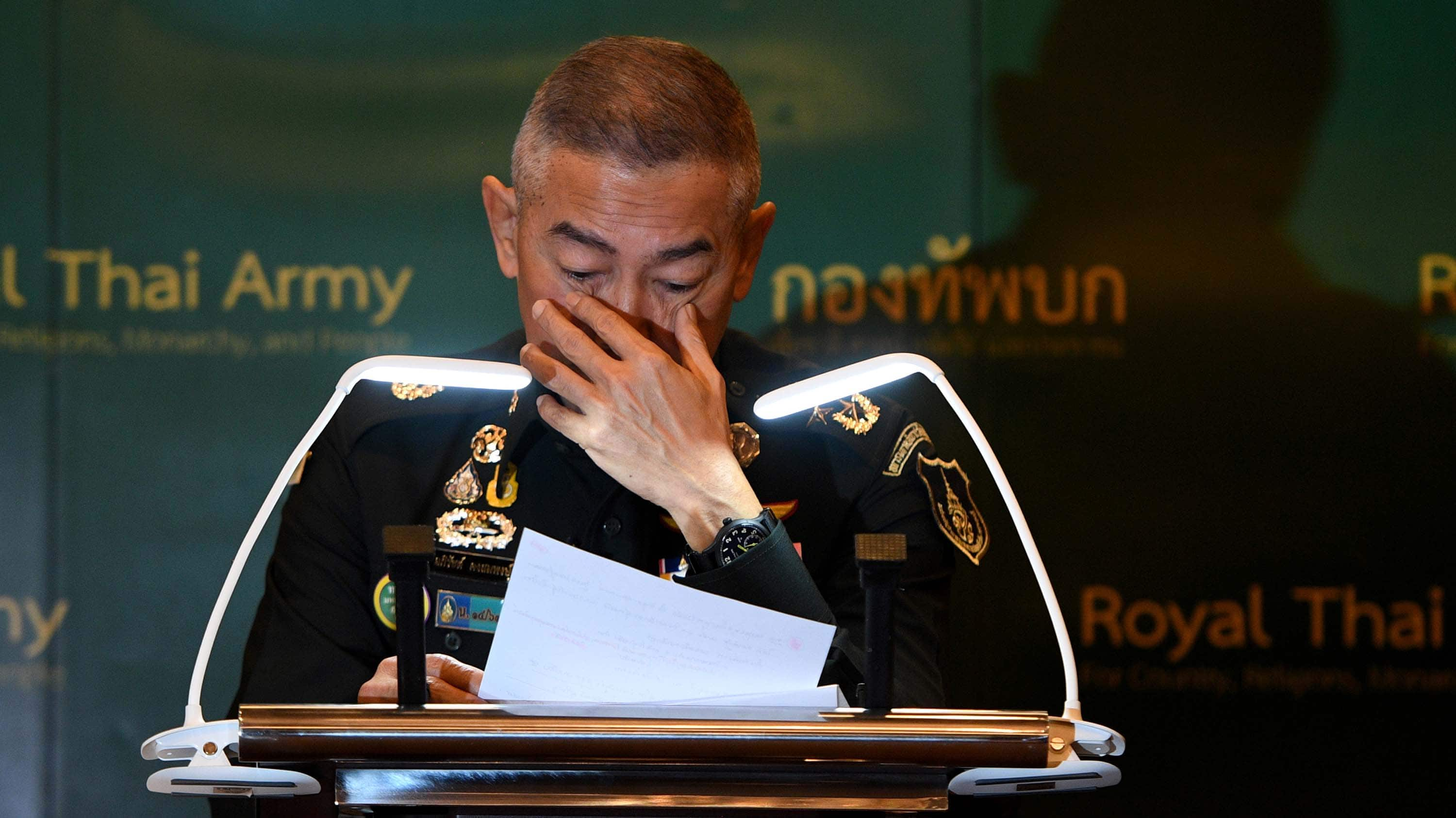 Thai army chief tearfully apologizes for mass shooting by rogue soldier