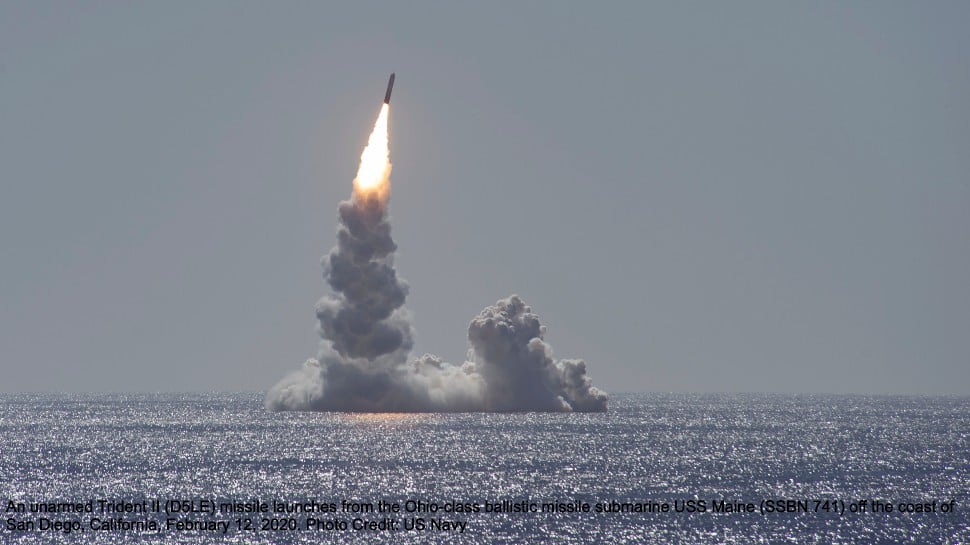 USA test-fires Trident II nuclear ballistic missile