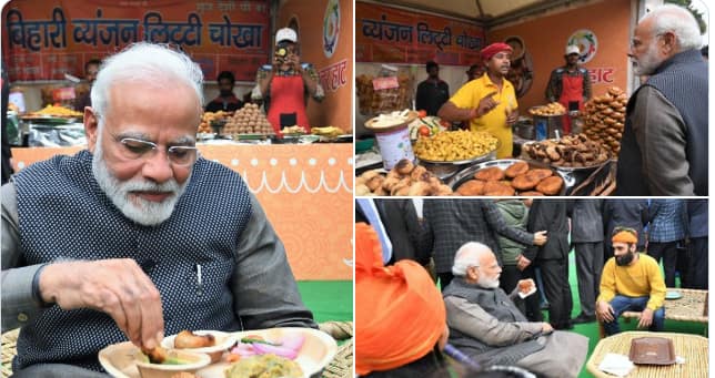 PM Modi relishes &#039;Litti Chokha&#039;, &#039;kulhad&#039; tea at Delhi&#039;s &#039;Hunar Haat&#039;