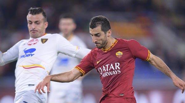 Serie A: Henrikh Mkhitaryan shines as Roma end losing run with 4-0 win over Lecce