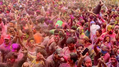 People celebrate Holi in Rajasthan's Pushkar