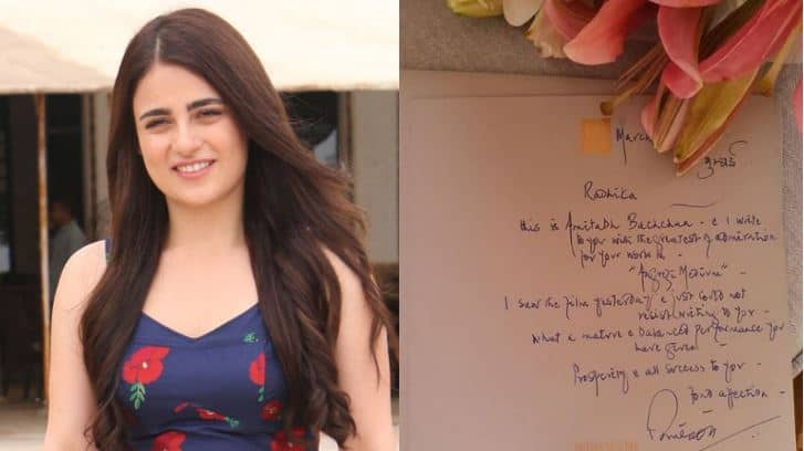 &#039;Angrezi Medium&#039; actress Radhika Madan gets teary-eyed as she receives a note from Amitabh Bachchan