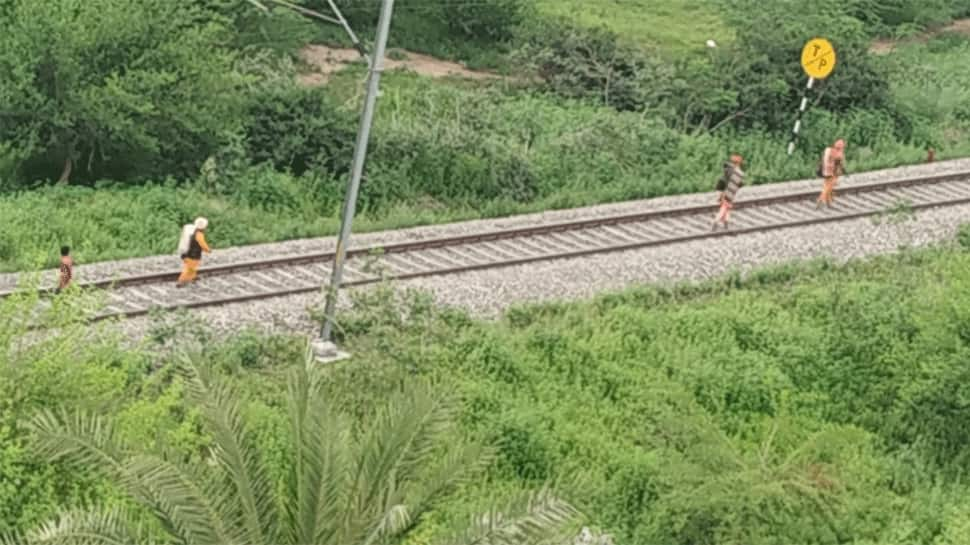 People take railway path during lockdown in Chandigarh