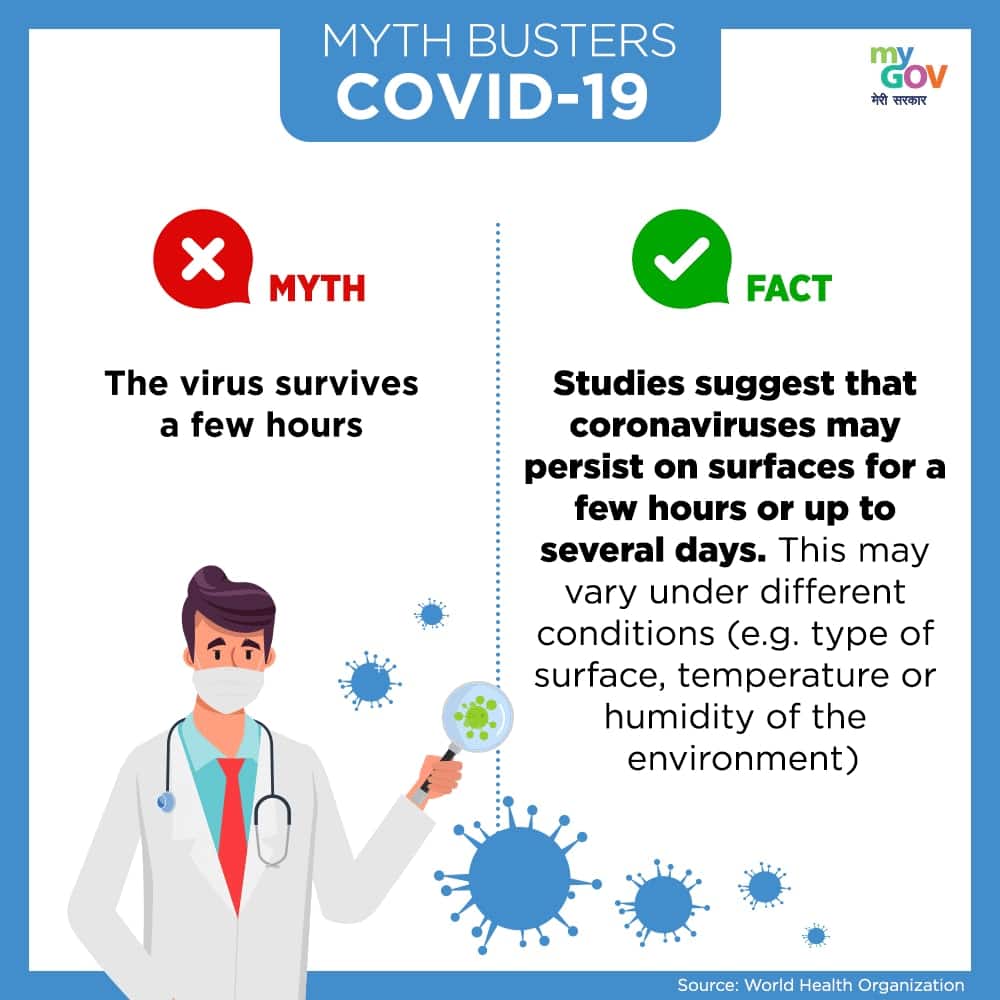 Coronavirus survives only a few hours is a myth