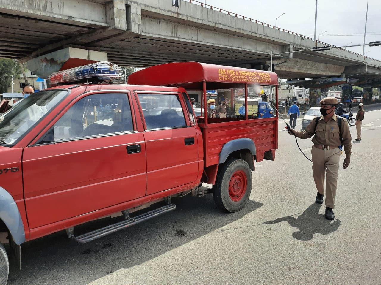 Police sanitizes vehicle to ensure safety amid coronavirus outbreak 