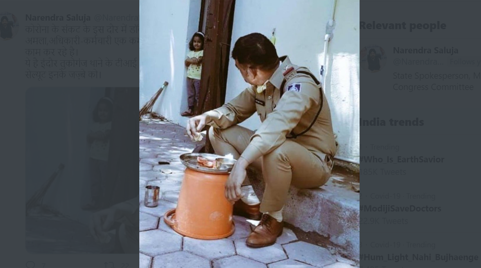 COVID-19: Indore cop earns praise for maintaining social distancing at home, pic goes viral