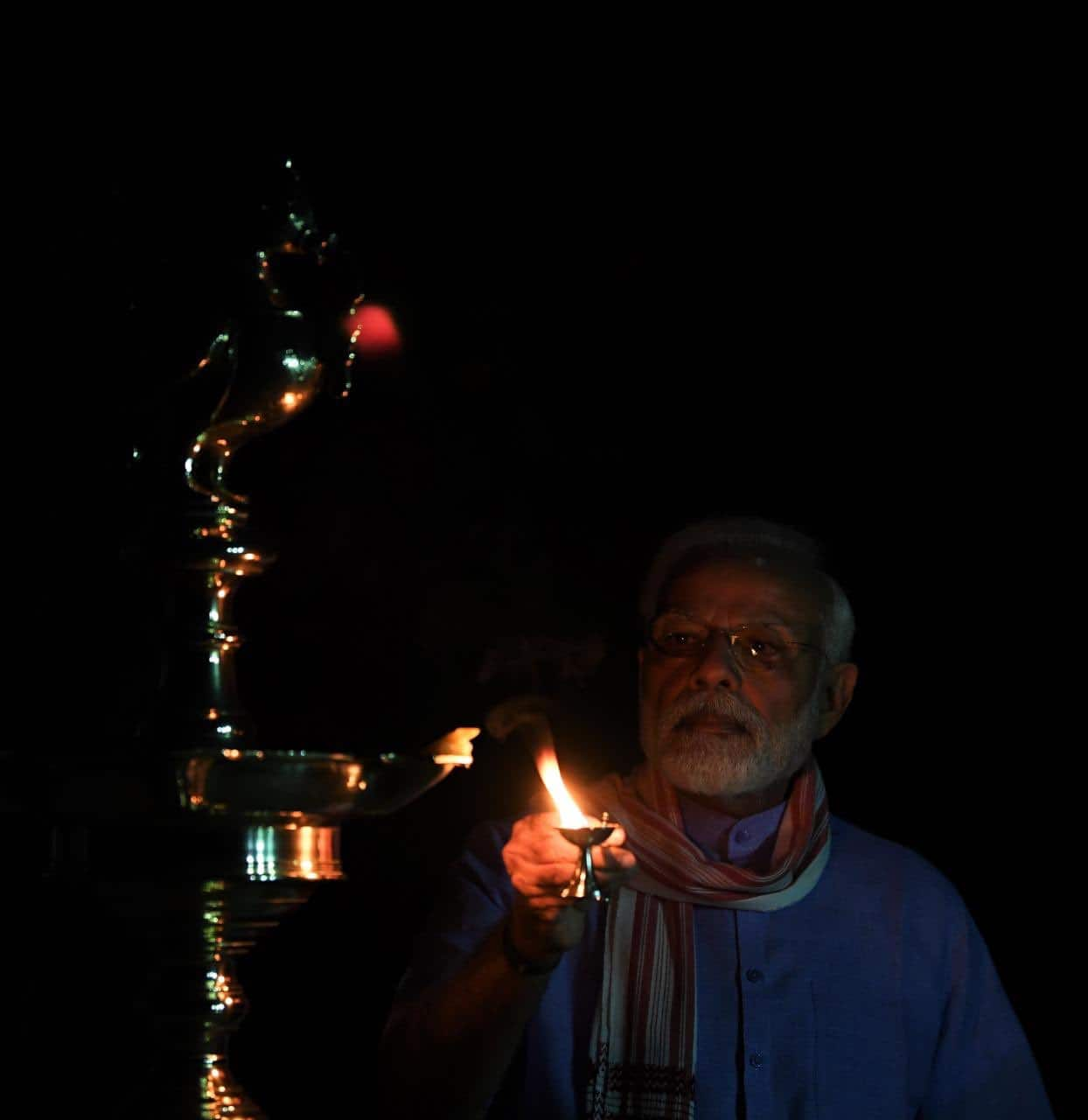 PM Modi with a diya