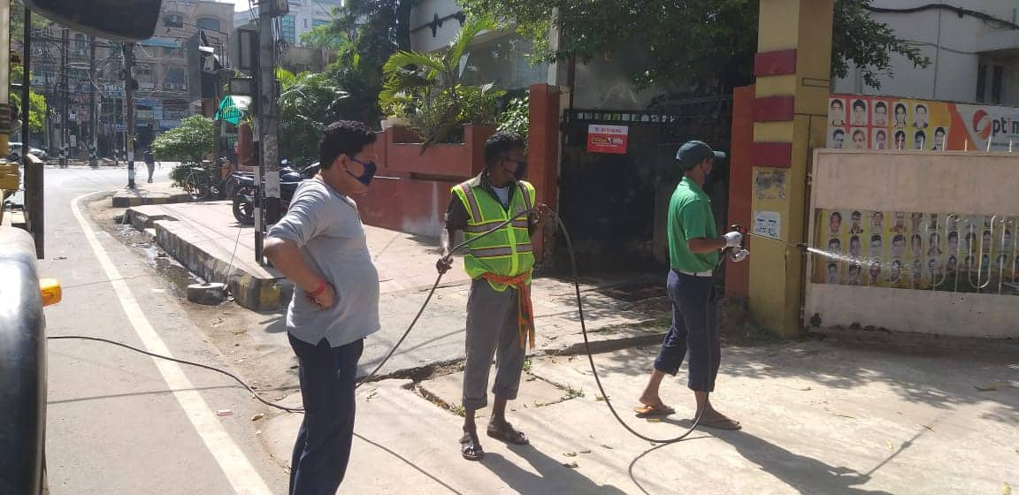 Public places getting sanitized in Patna