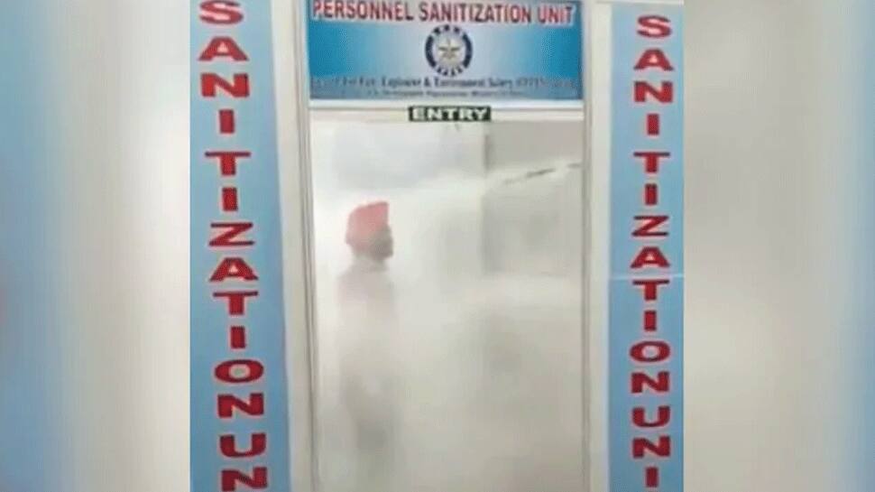 Sanitisation chamber put up at Delhi &#039;s AIIMS to control COVID-19 spread - WATCH  