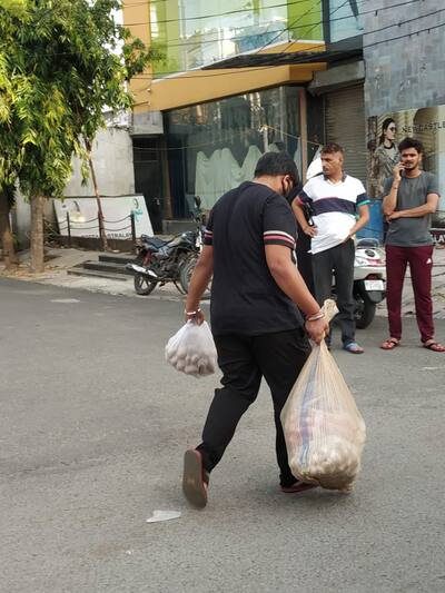 Man in Lucknow takes home essential items