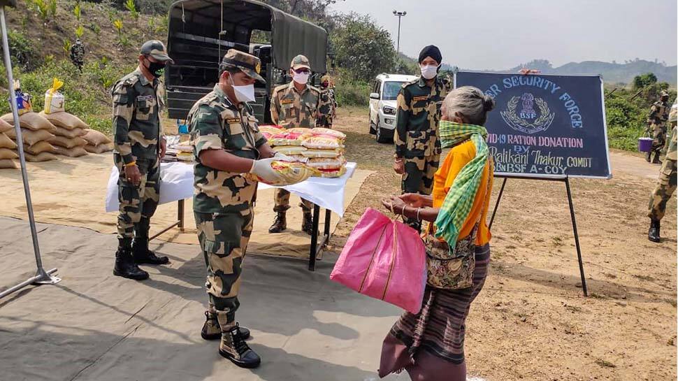 Amid lockdown due to coronavirus COVID-19, BSF helps citizens along borders by providing them essentials