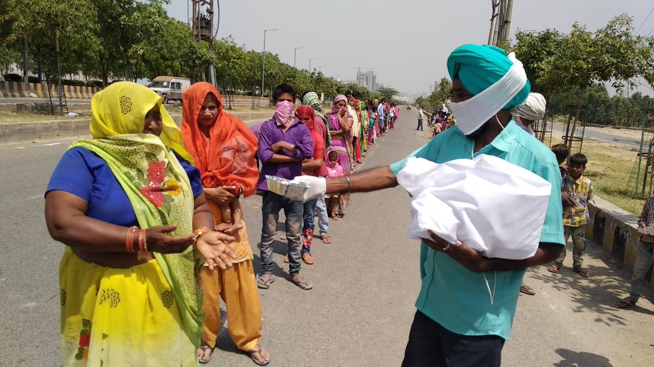 Food being distributed to poor people