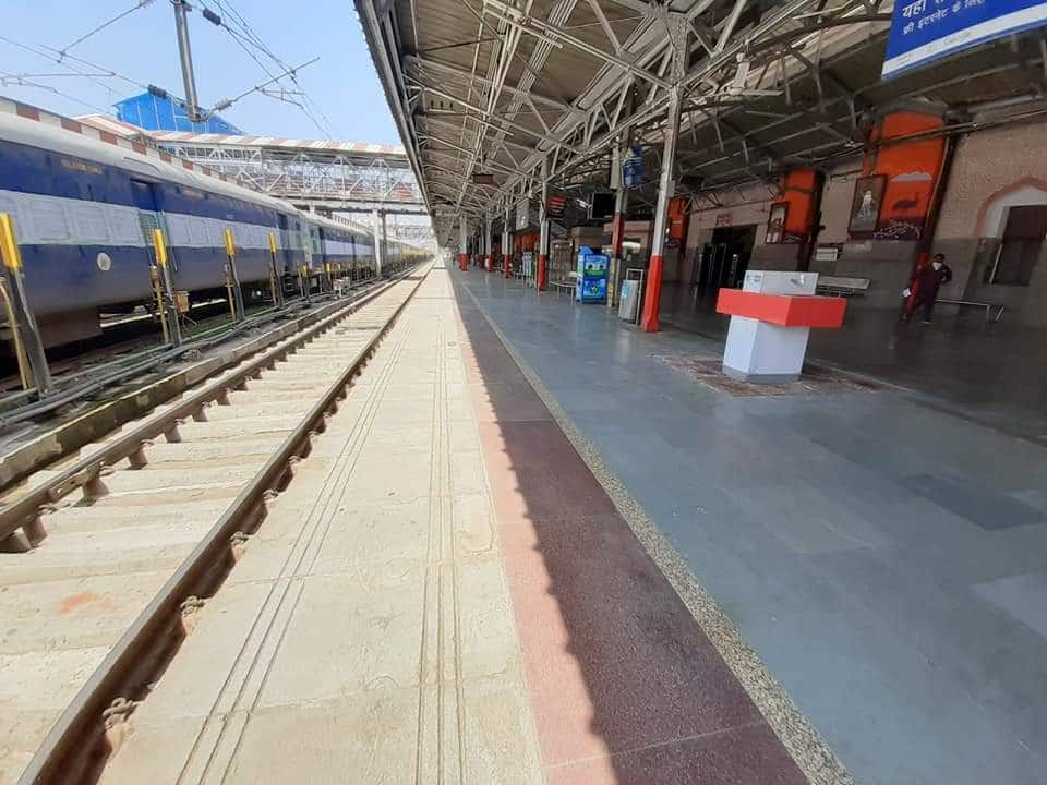 Railway station wears a deserted look