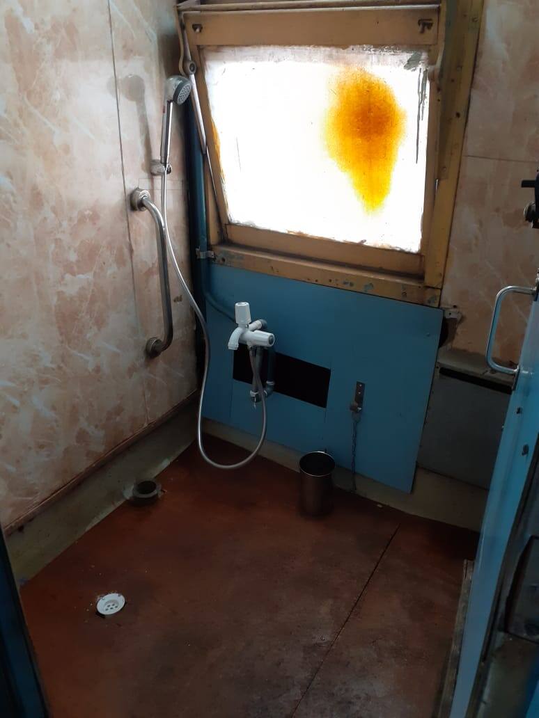 Washroom of isolation coach designed for coronavirus patients