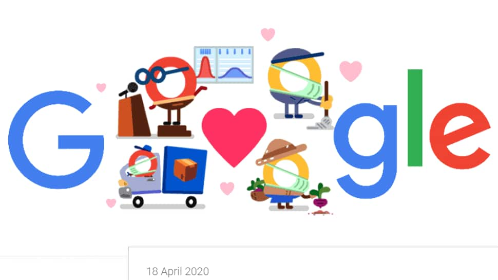 Google doodle honours coronavirus COVID-19 helpers through a thank you note