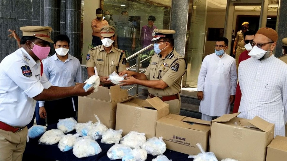 AIMIM distributes PPE kits to ‘Asha’ and ‘Anganwadi’ workers and cops in Hyderabad