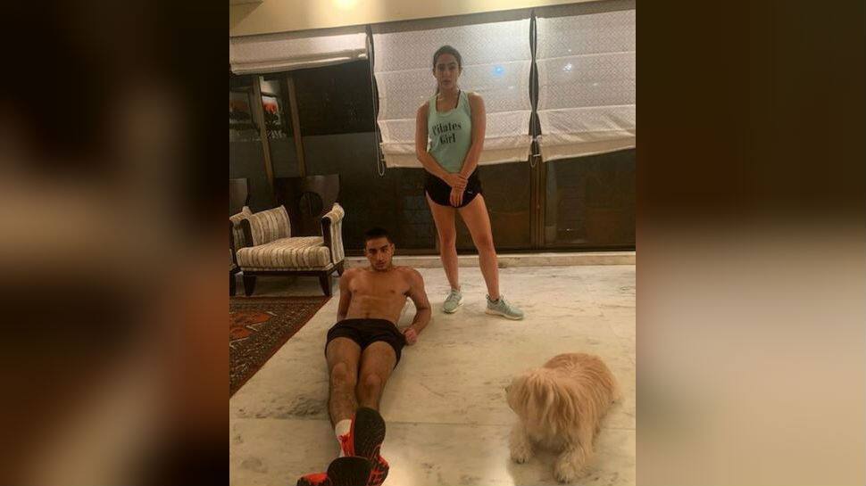 Sara Ali Khan’s brother Ibrahim steals the thunder in this pic of them working out together