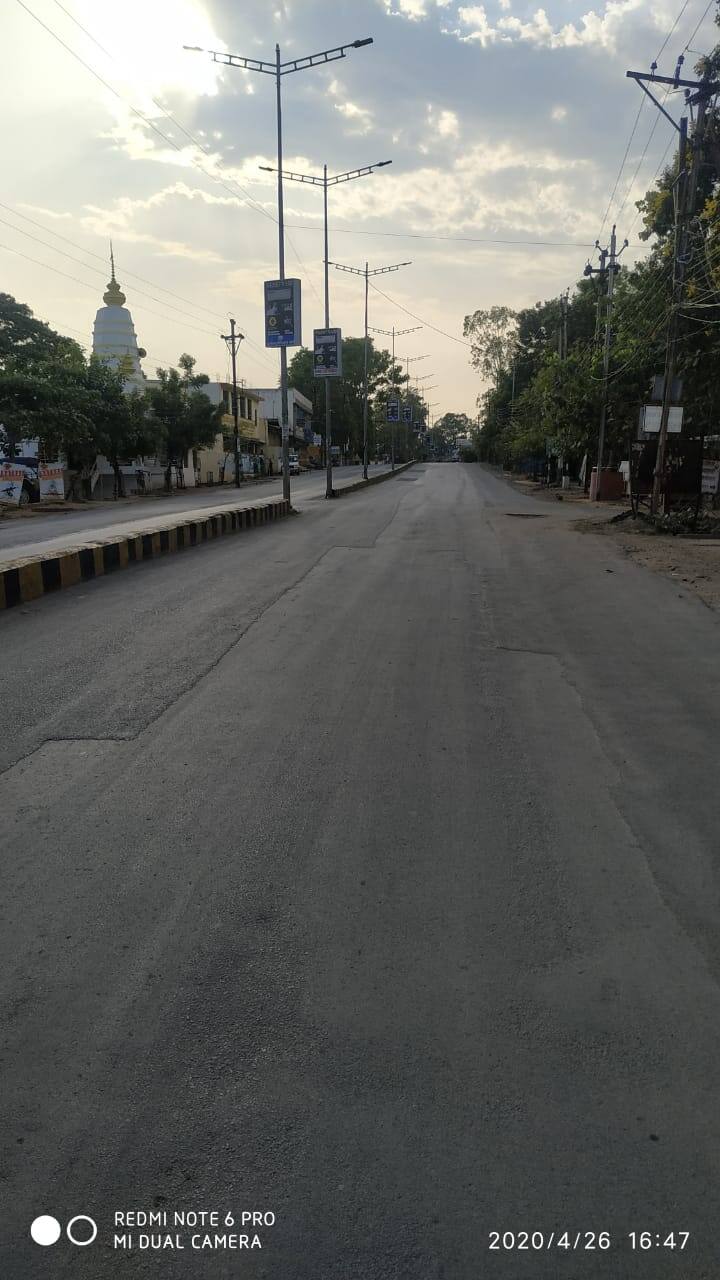 Deserted road in Sarkanda area in Chhattisgarh