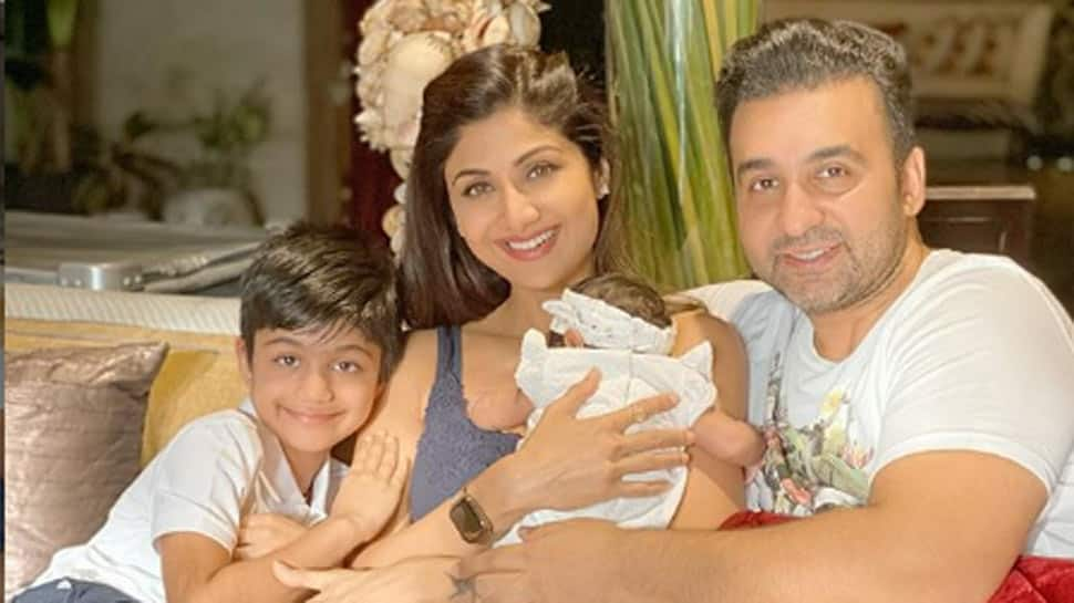 Shilpa Shetty, hubby Raj Kundra give handstand a funny spin