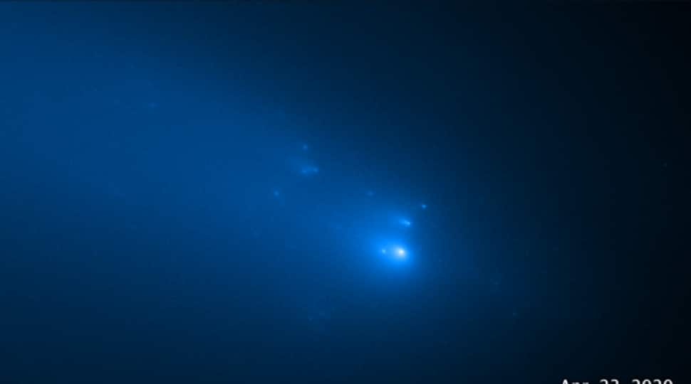 NASA&#039;s Hubble watches comet ATLAS breakup into over two dozen pieces