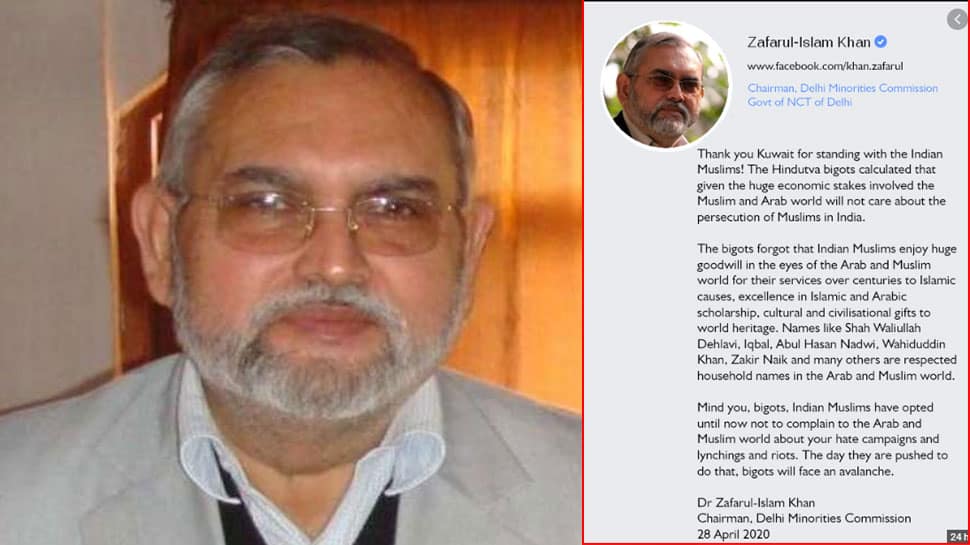 Delhi Minority Commission chief Zafarul-Islam Khan&#039;s Facebook post creates controversy; BJP seeks action against him