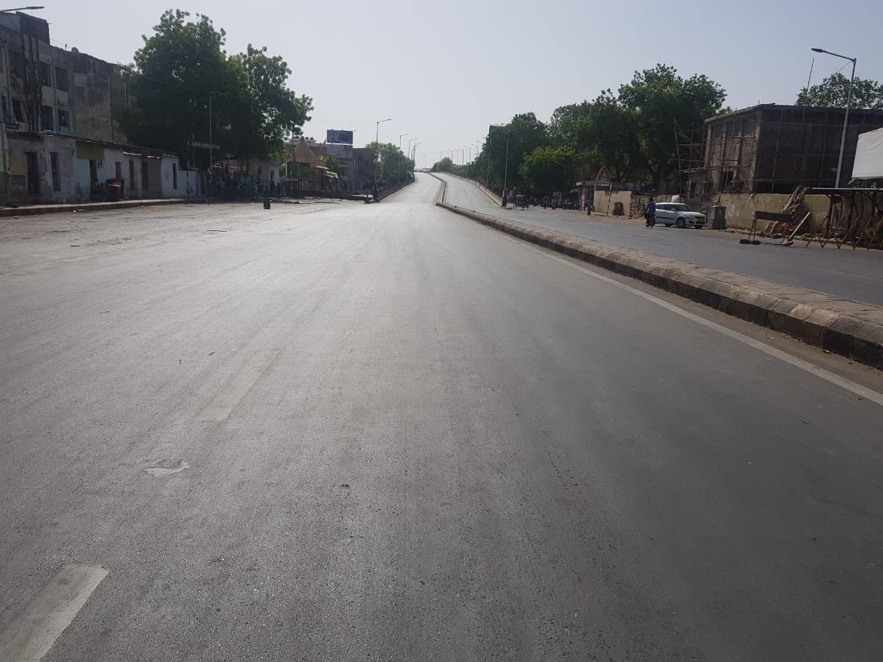 Deserted road amid lockdown in Gujarat