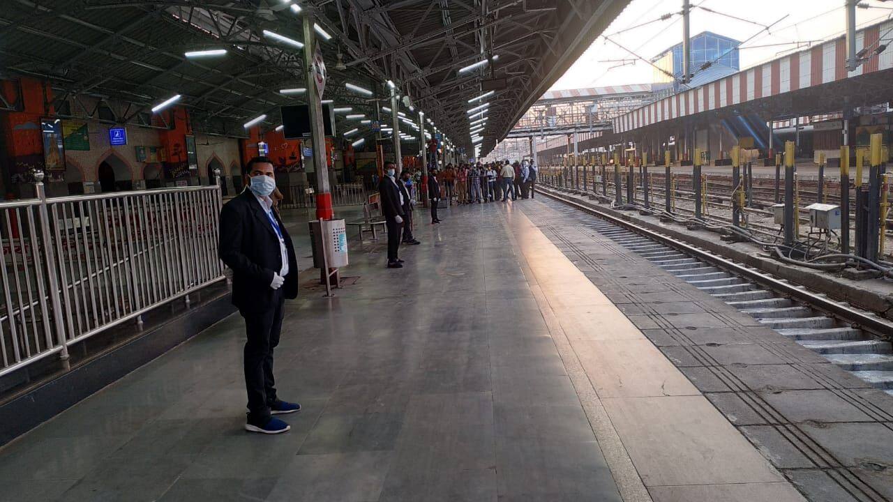 Tight security at railway platform