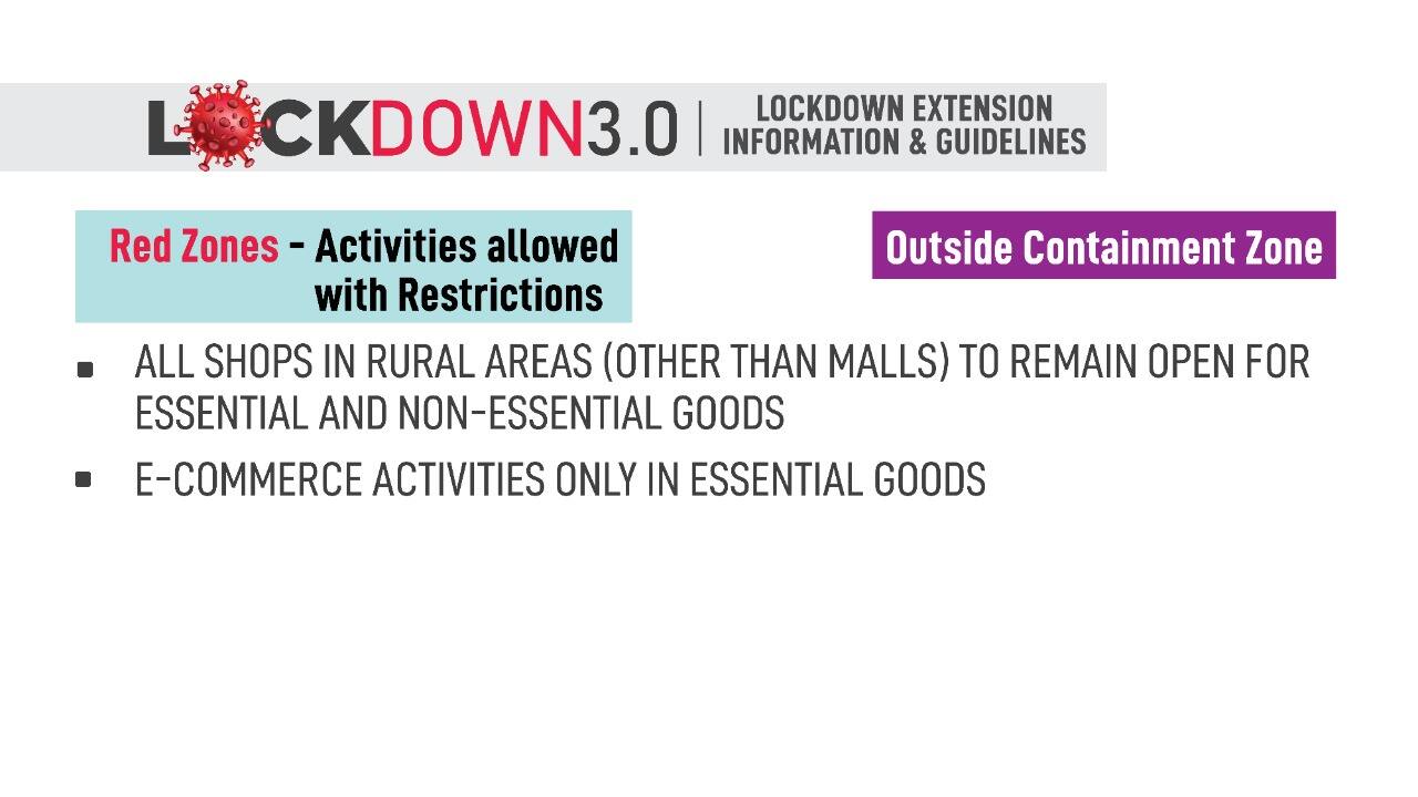 Activities allowed with restrictions in Red Zones