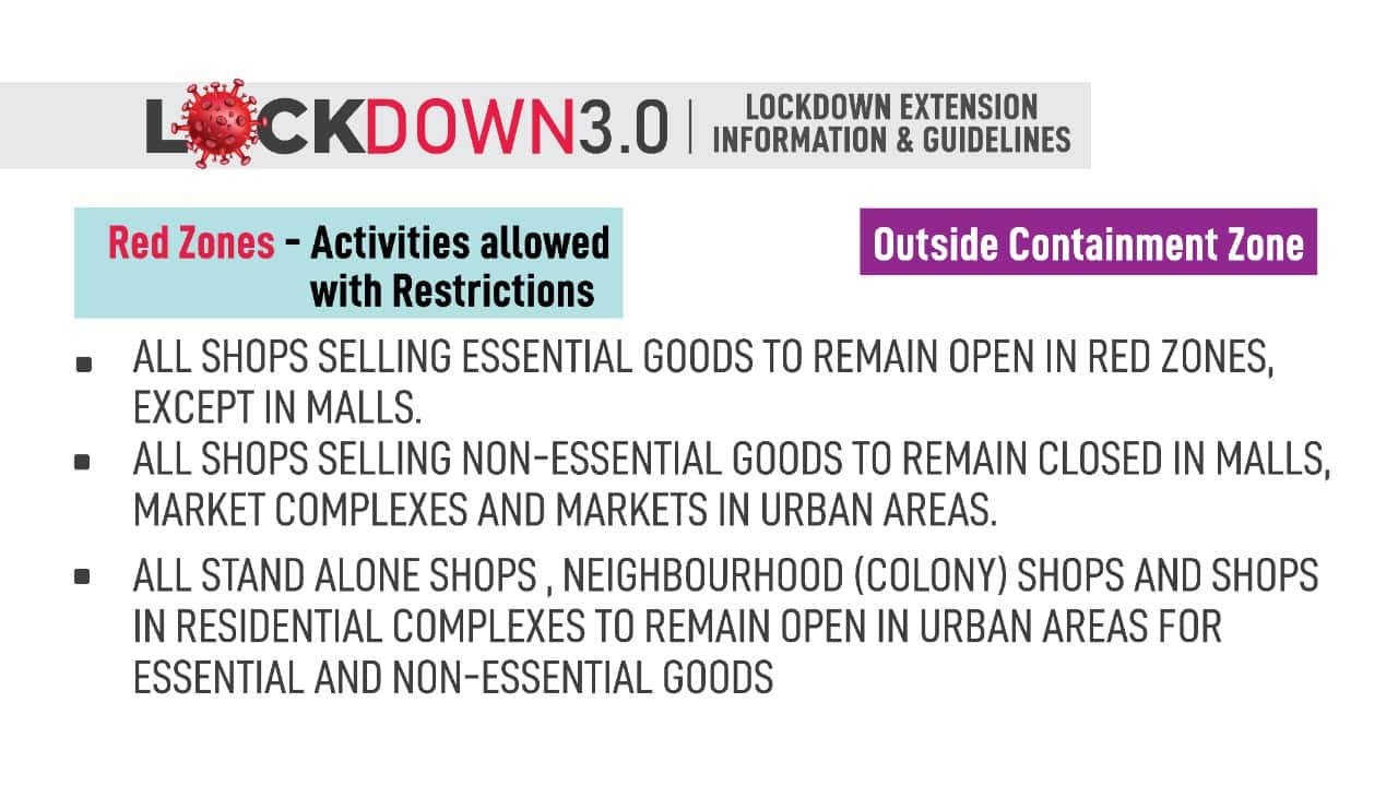 Activities allowed with restrictions in Red Zones